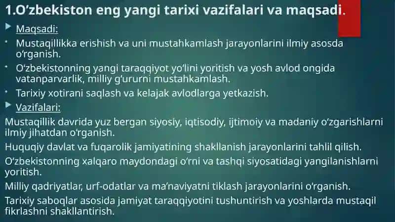 O’zbekiston mustaqil g’oyalari tarixiy asoslari 3