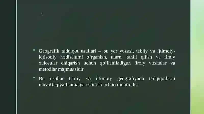 GEOGRAFIK TADQIQOT USULLARI 3