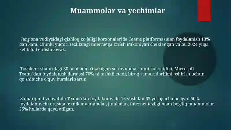 Turli zonalardagi jamoalardan hòjalikdan foydalanish 3