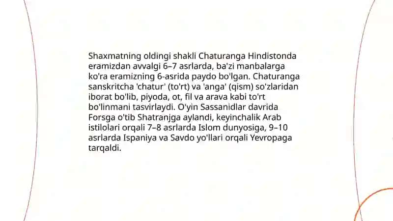 Shashka va shaxmat oʻyinining kelib chiqishi va rivojlanish tarixi 3