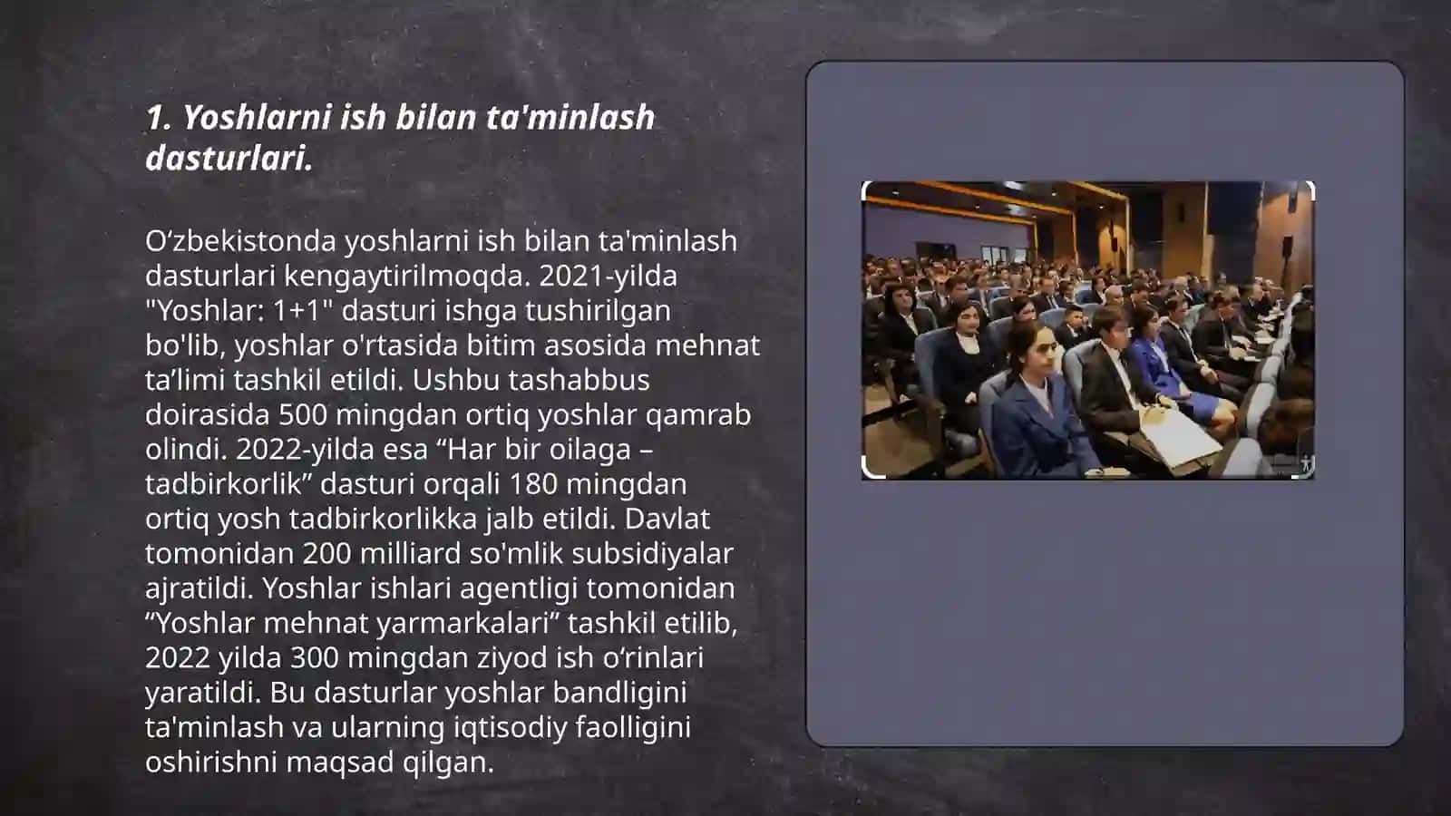 Yoshlarni ish bilan ta'minlash dasturlari 3