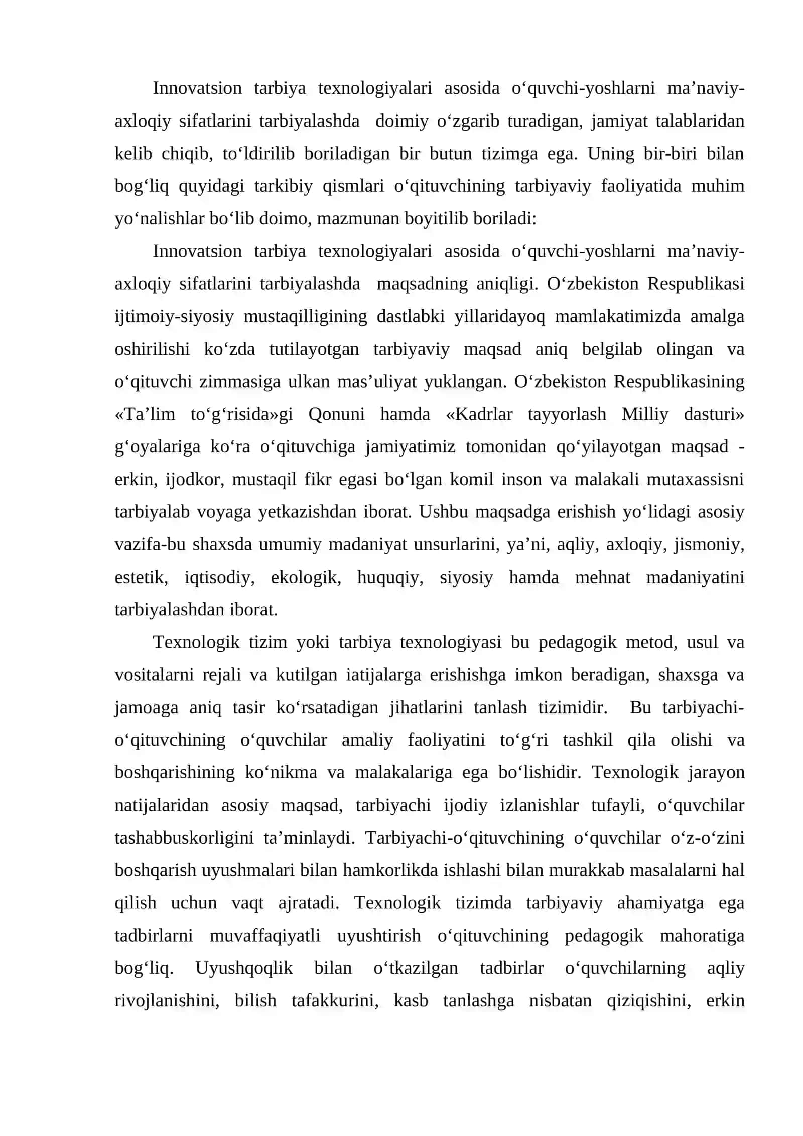 Tarbiya texnologiyalari va ularning o’ziga xos xususiyatlari 3