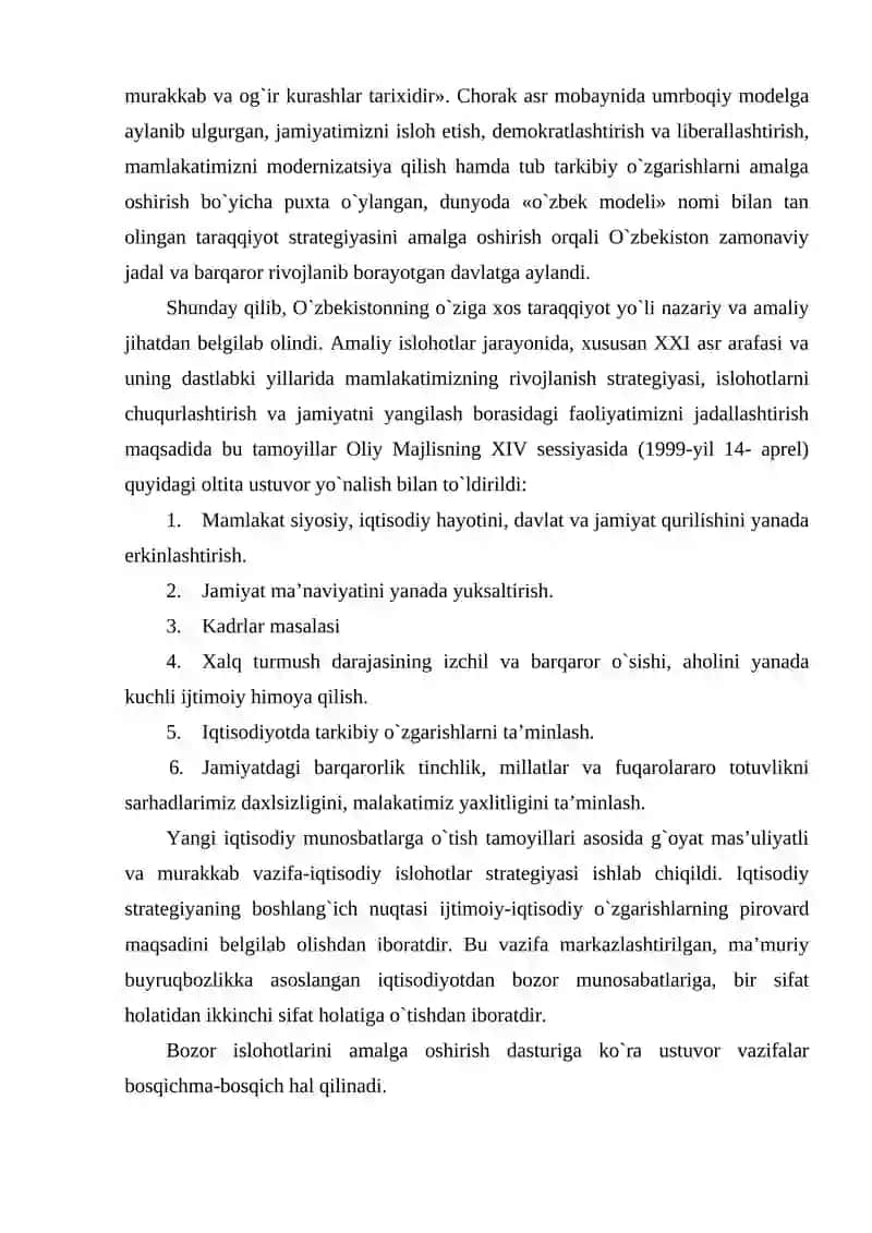 Mustaqillik yillarida O`zbekistondagi ijtimoiy-iqtisodiy taraqqiyot 3