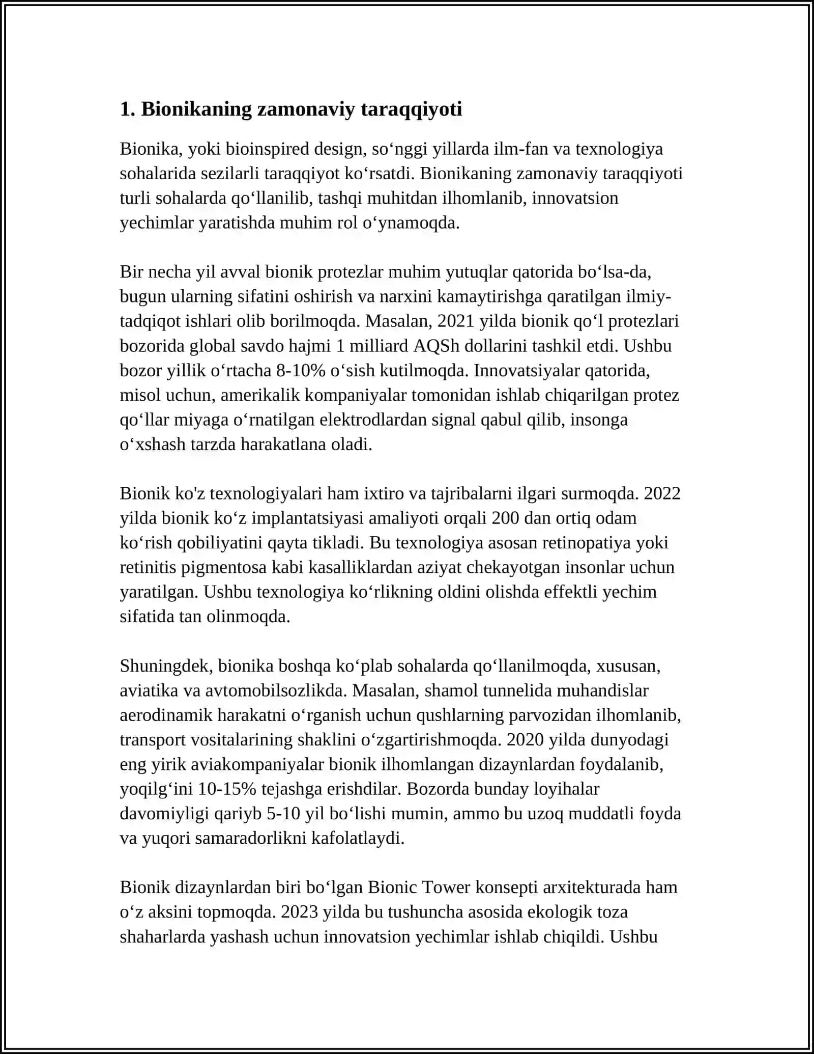BIONIKA ASOSLARI VA UNING INSON HAYOTIDAGI O’RNI 3
