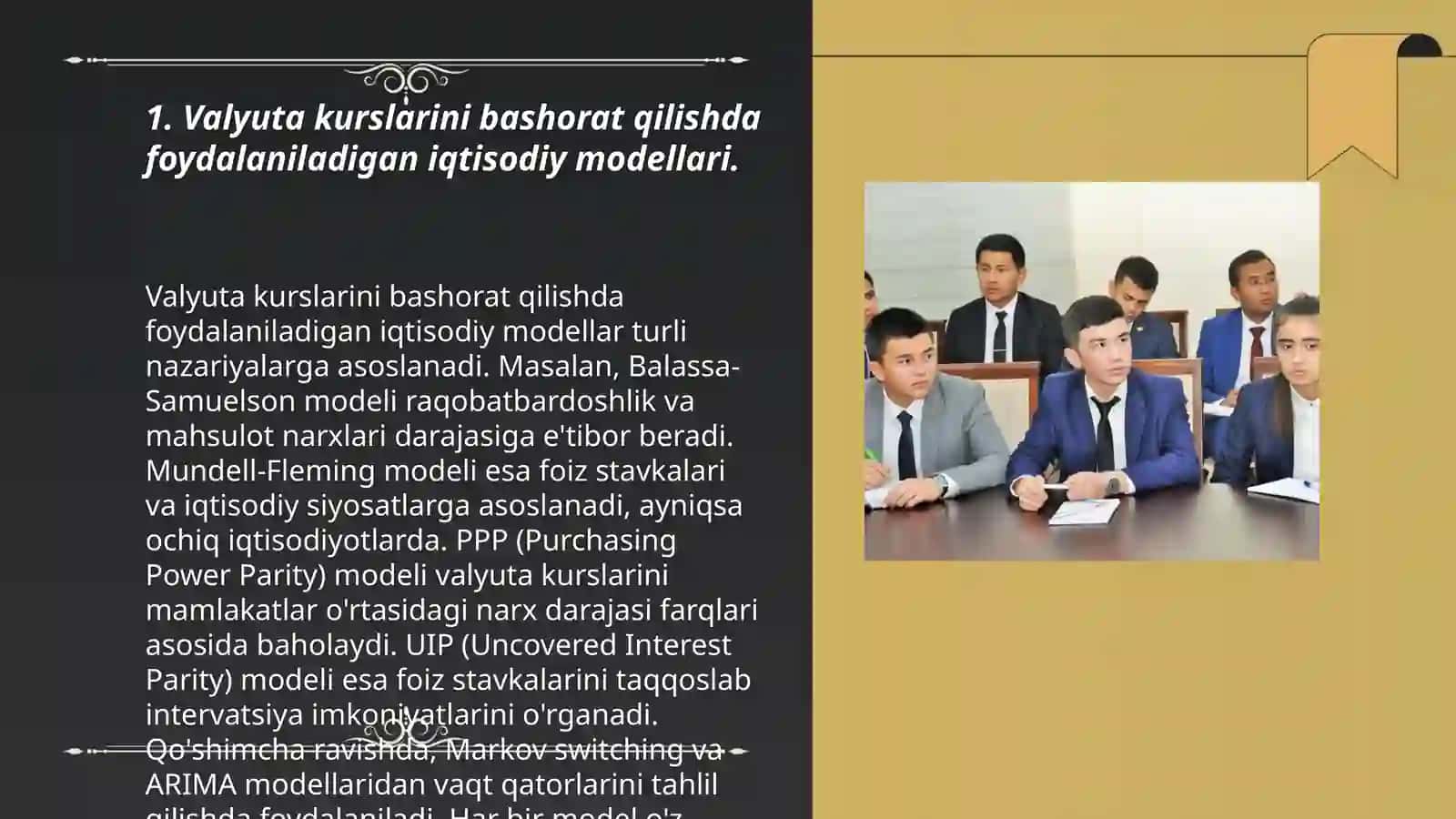 Valyuta kurslarini bashorat qilishda foydalaniladigan iqtisodiy modellari 3