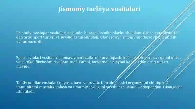 Jismoniy tarbiya vositalari 3