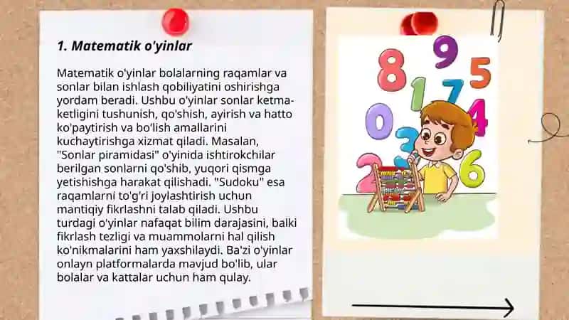 Matematikadan sinfdan tashqari ishlar 3