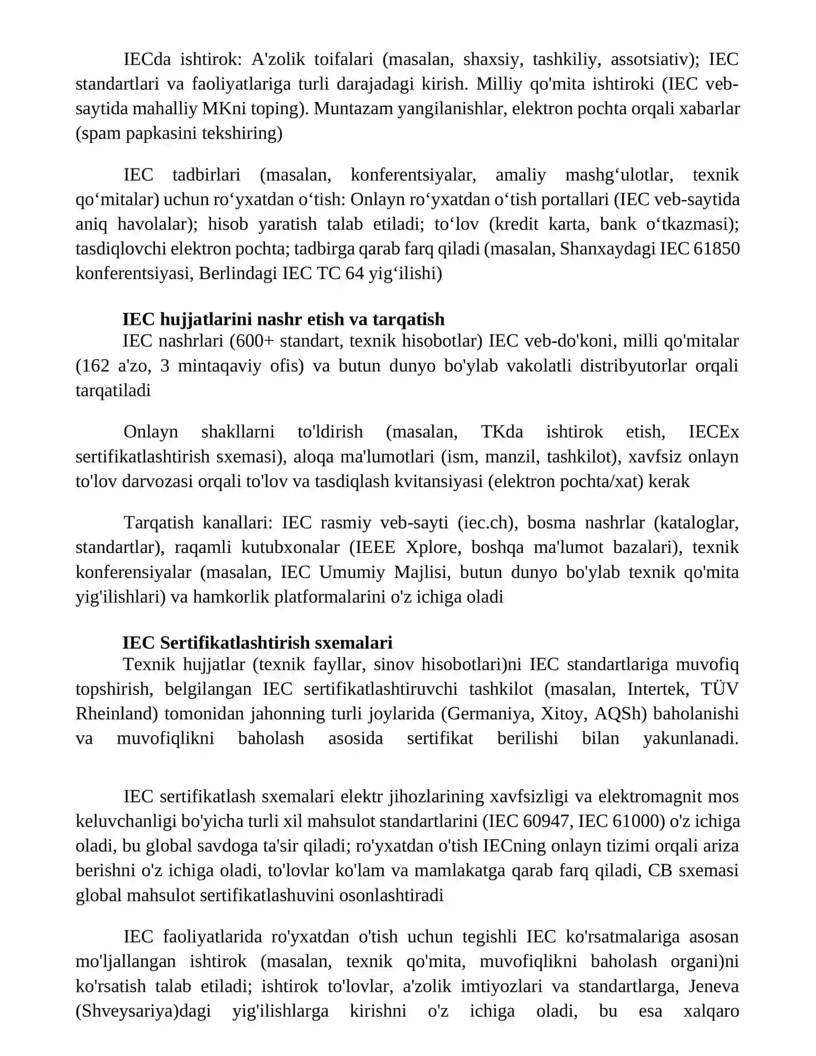 Xalqaro elektro texnika komissiyasi (IES)faoliyati davlat ro‘yxatidan o‘tkazish tartibi 3