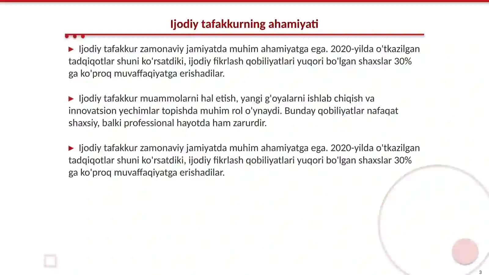 Ijodiy tafakkurni rivojlantirish usullari 3