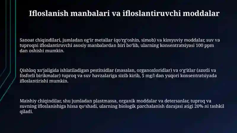 Tuproq va suvning ifloslanishi 3
