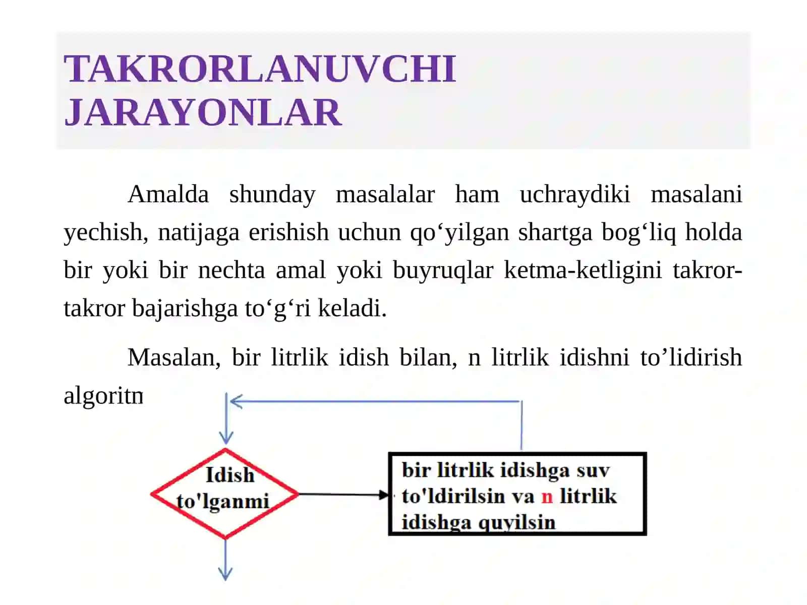 C++ DASTURLASH TILIDA TAKRORLANUVCHI JARAYONLARNIDASTURLASH 3