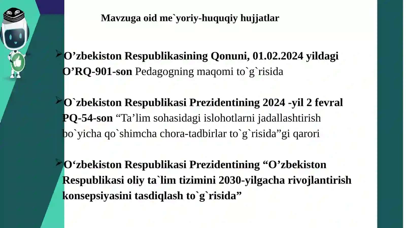 Pedagoglarning faoliyatini tekshirish va baholash 3