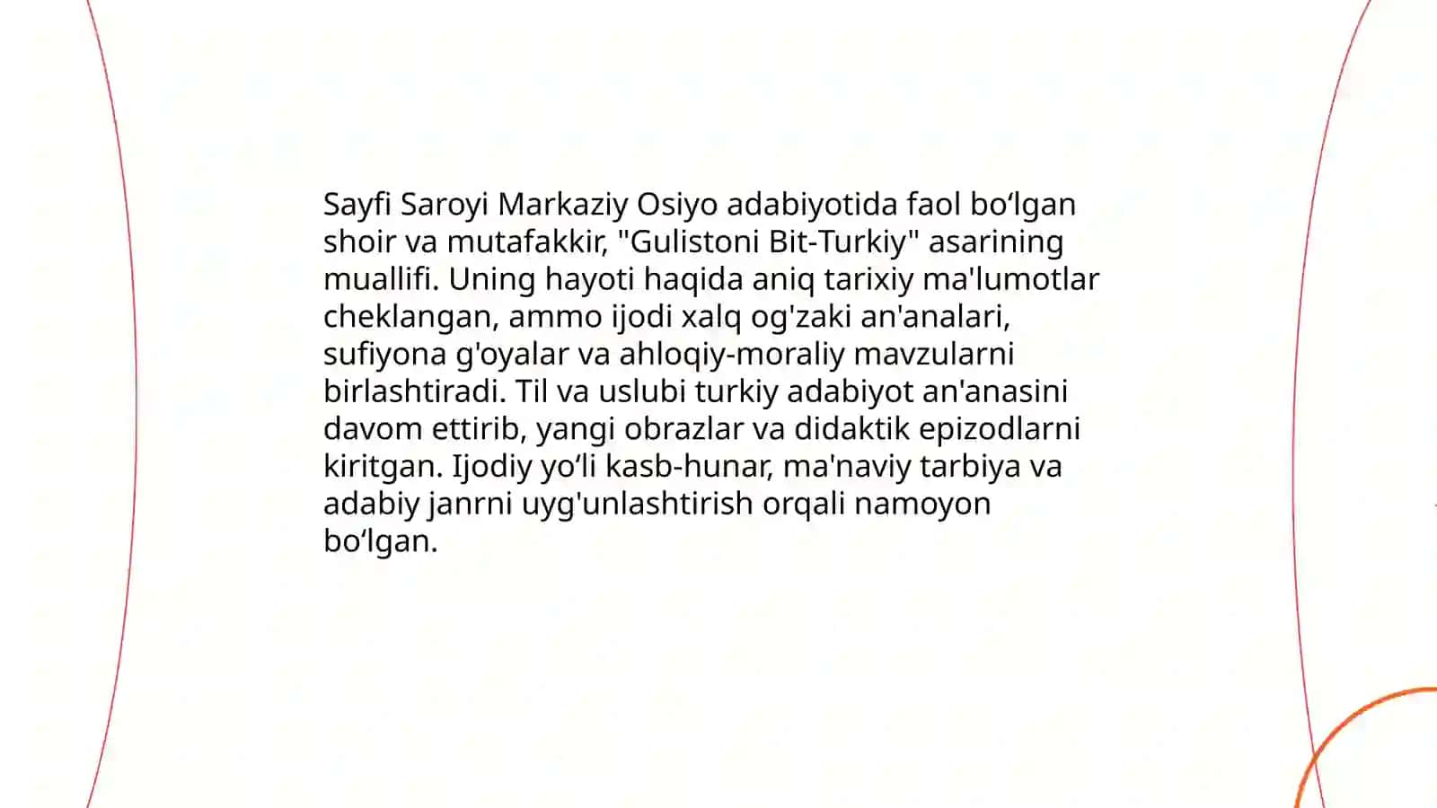 SAYFI SAROYINING “GULISTONI BIT-TURKIY” ASARI 3