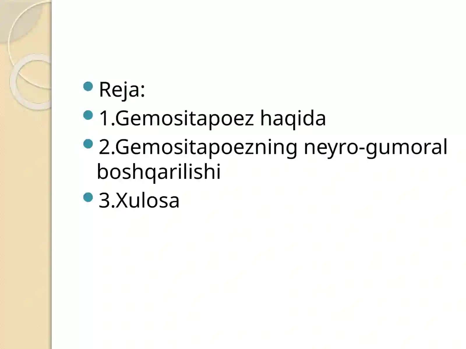 GEMOSITOPOEZ.  GEMOSITOPOEZNI NEYRO-GUMORAL BOSHQARILISHI 3