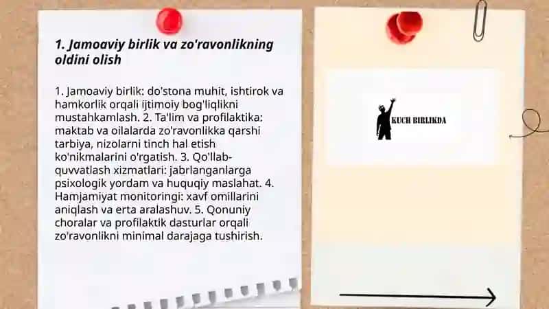 Jamoaviy birlik va zo'ravonlikning oldini olish 3