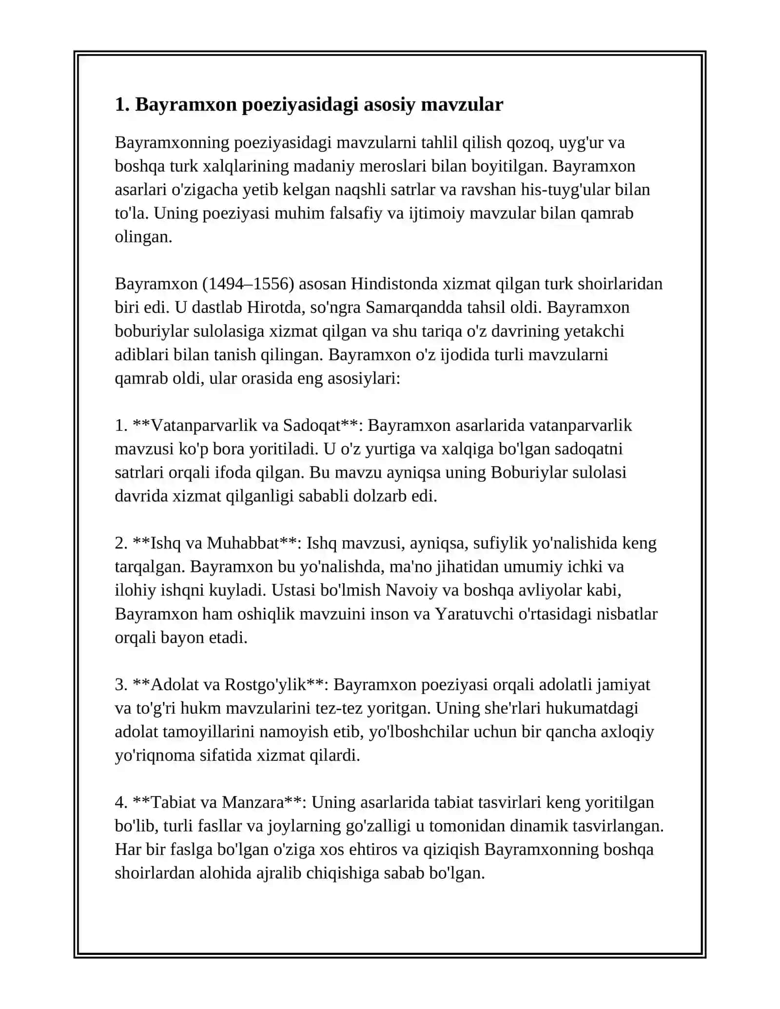 BAYRAMXON,KAMRON MIRZO VA GULBADANBEGIM IJODI 3