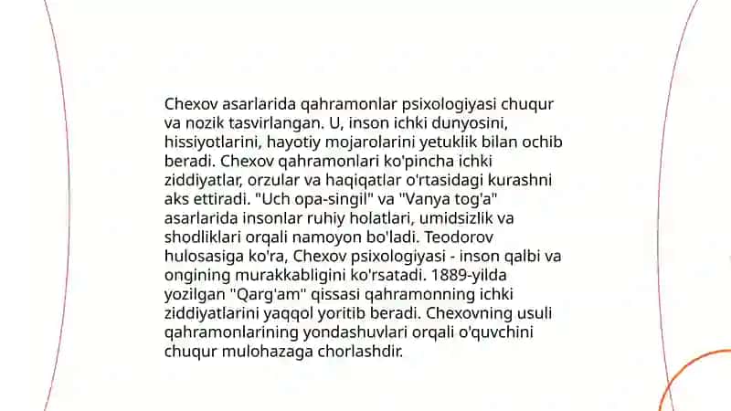 A.P. Chexov hikoyalari va dramaturgiyasi 3