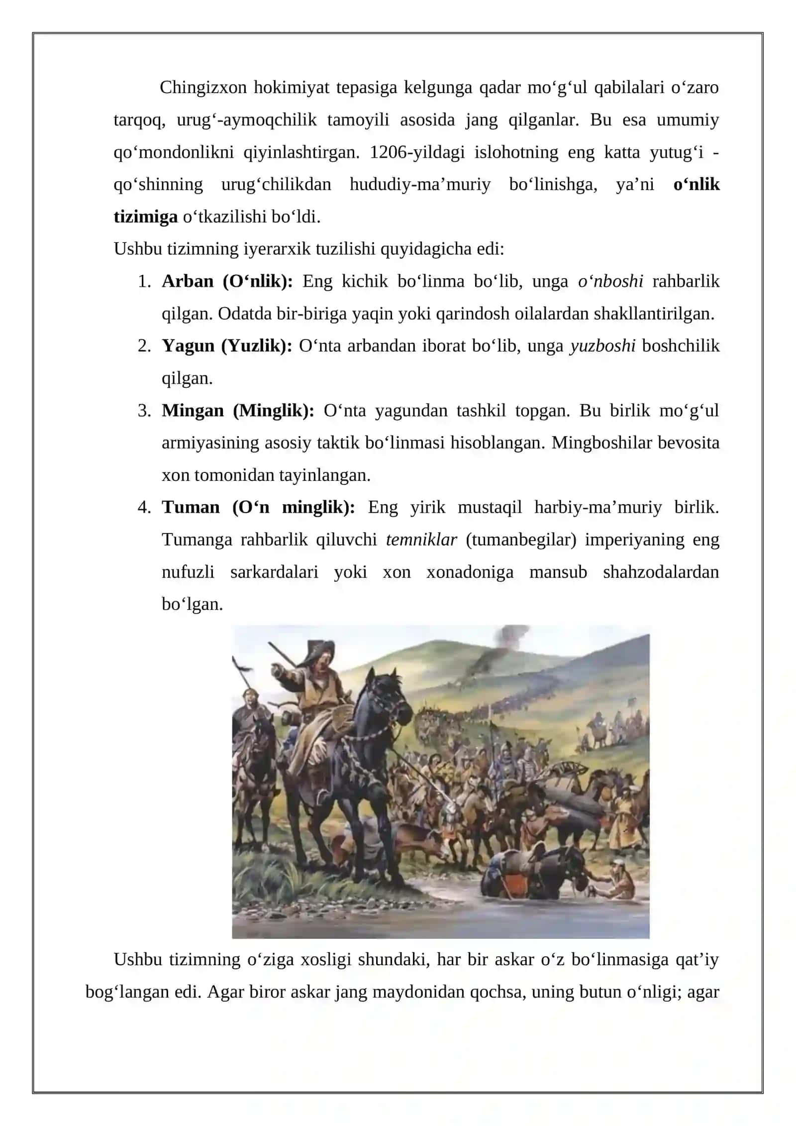 Moʻgʻullar imperiyasining harbiy  tizimi 3