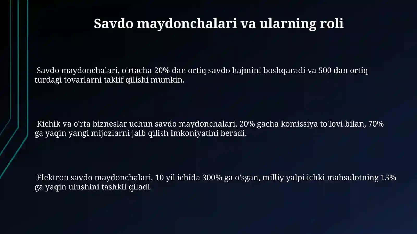 Bozor infratuzilmasini o‘rganish 3