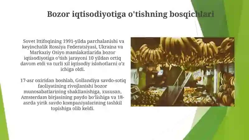 Bozor iqtisodiyotiga oʻtishga evolutsion yól tutilishi sabablari 3