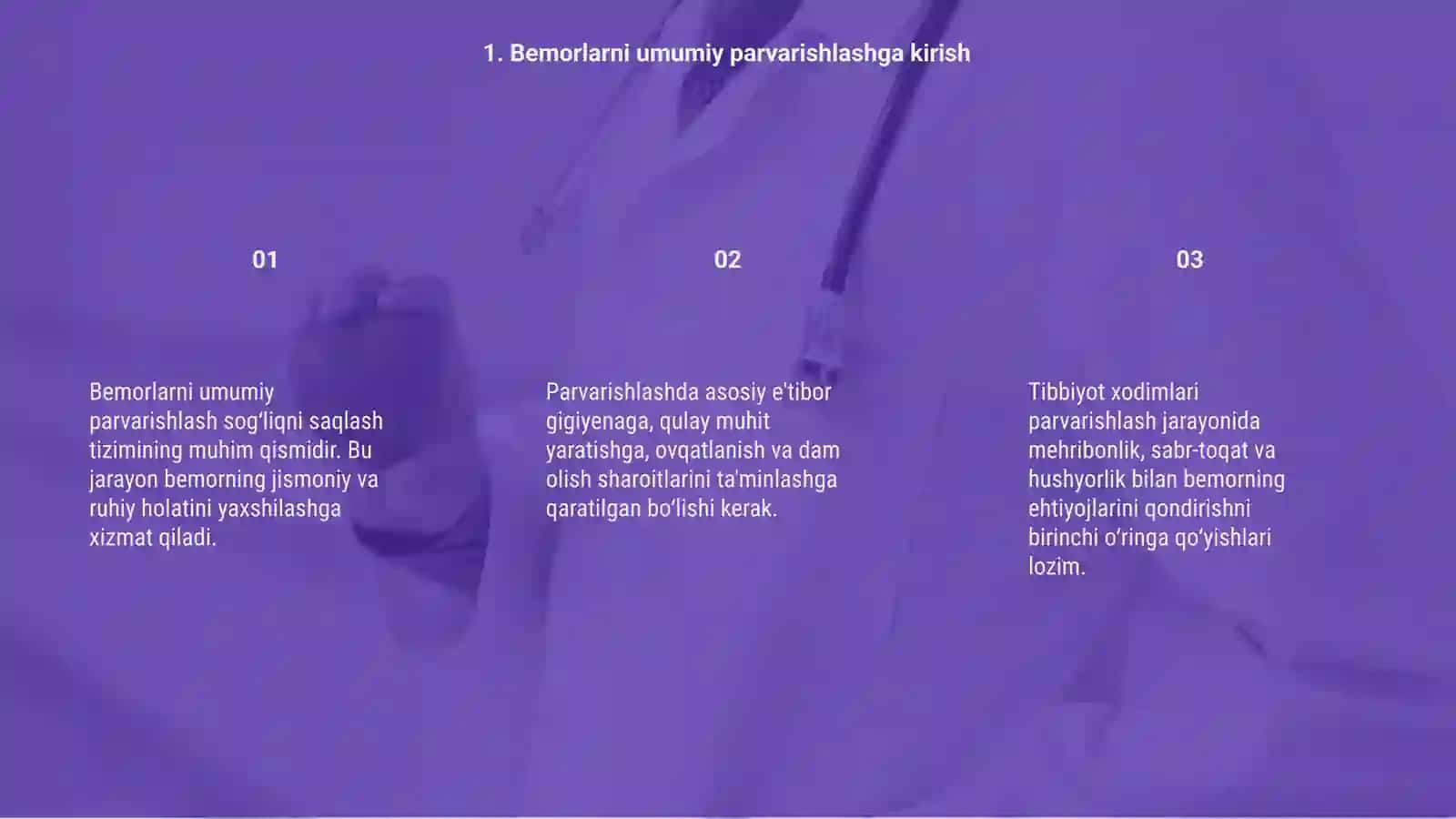Bemorlarni umumiy parvarishlash 3