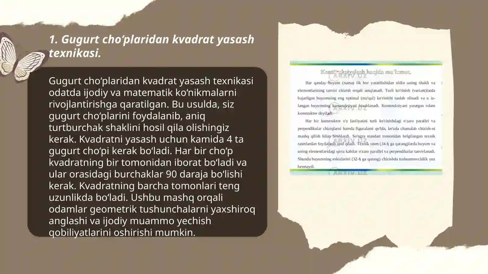 Matematikdan ko'rsatma qurollar va modellar yasash 3