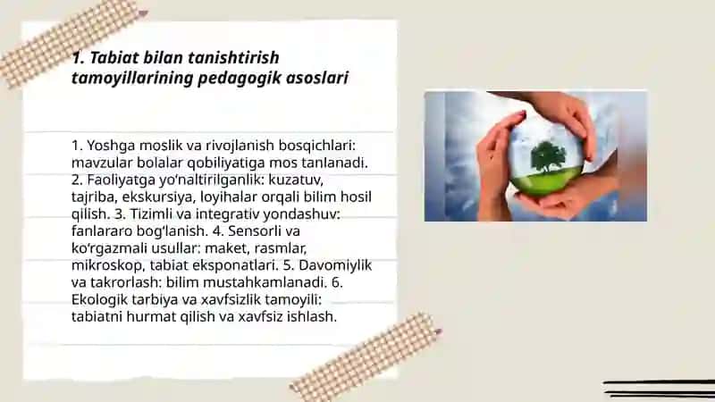 Nabiyeva Nilufarning Tabiat bilan tanishtirish metodikasi taqdimoti 3