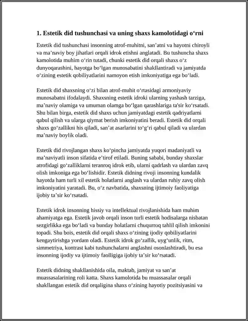 ESTETIK DID VA OLAMNI ESTETIK IDROK ETISHNING SHAHS KAMOLOTIGA TA’SIRI 3