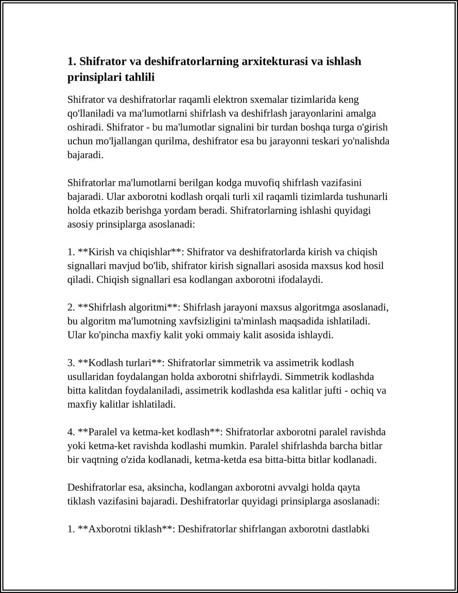 SHIFRATOR VA DESHIFRATORLARNI TADQIQ ETISH 3