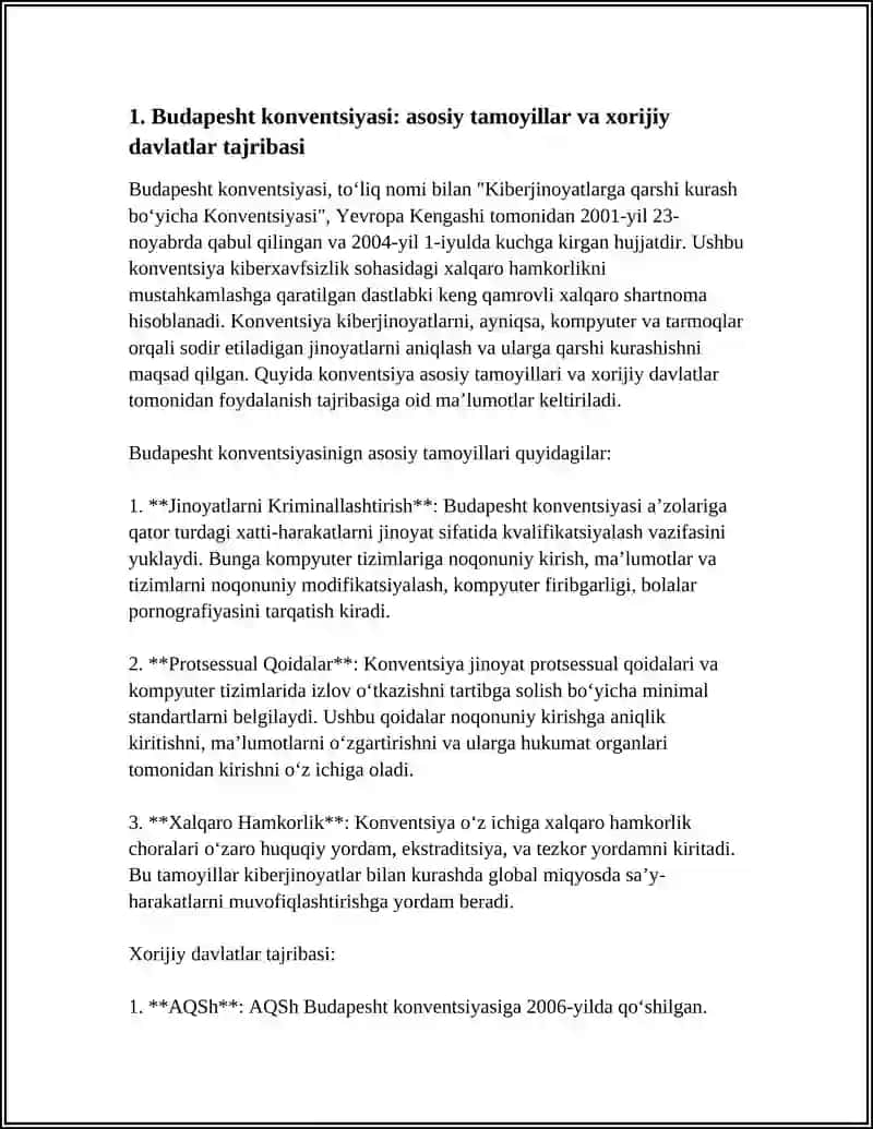 KIBERXAVFSIZLIK YUZASIDAN XALQARO HUJJATLAR VA CHET EL MAMLAKATLARI TAJRIBASI 3