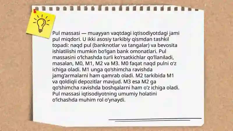 Pul massasi va pul agregatlari 3