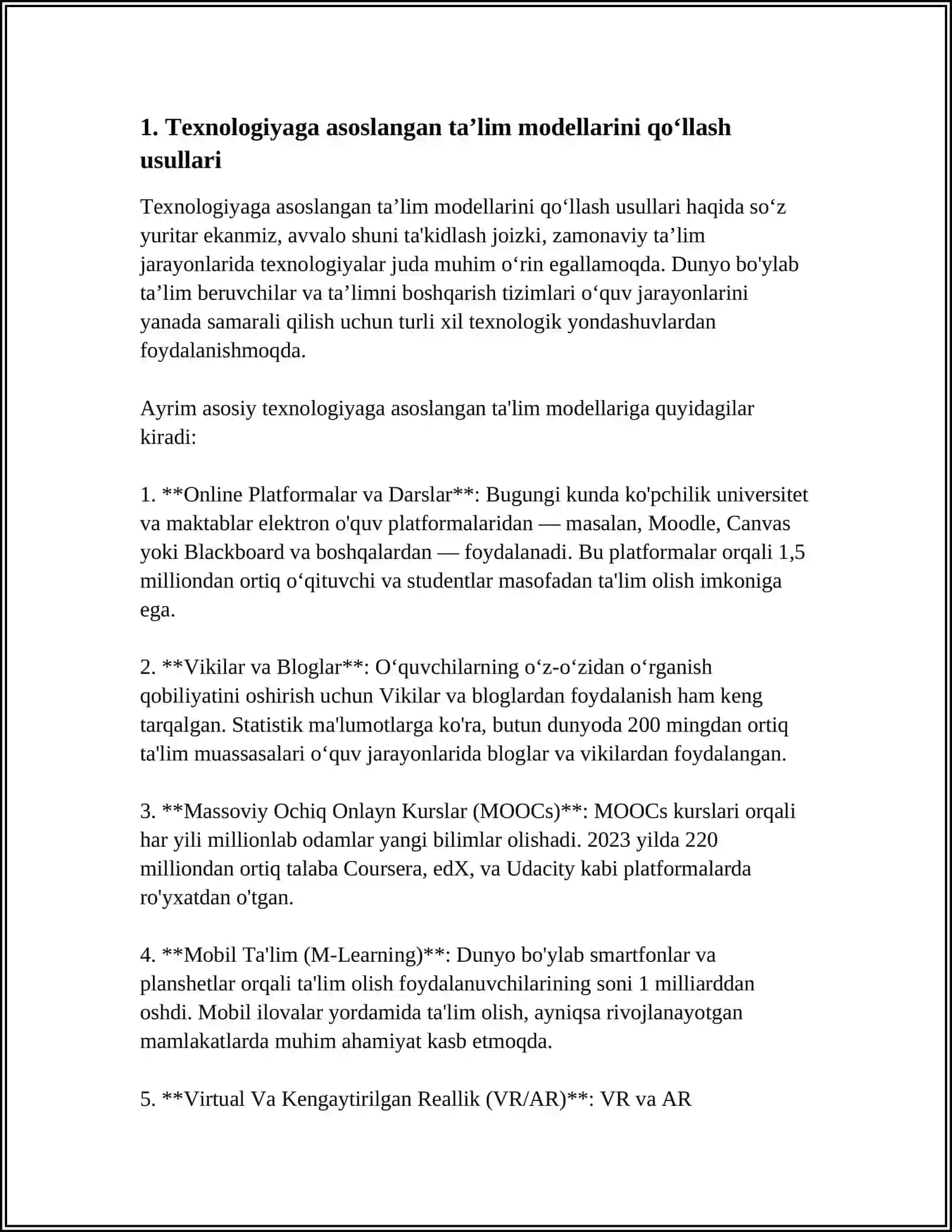 TEXNOLOGIYA TAʼLIMI VA UNI OʻQITISH METODIKASI 3