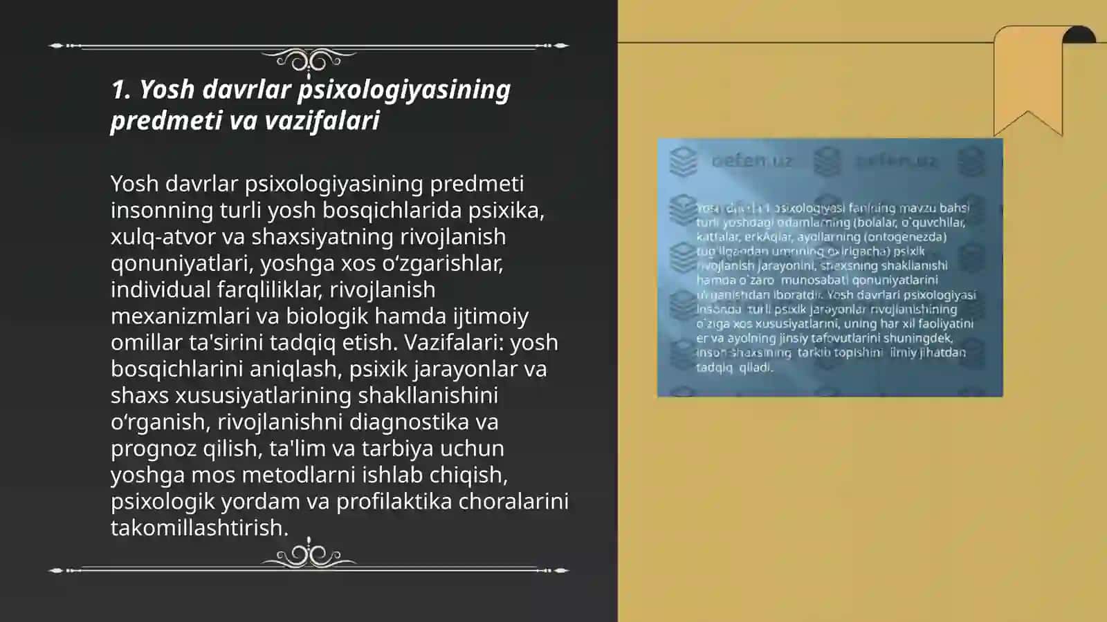 Yosh davrlar psixologiyasi fanining predmenti 3