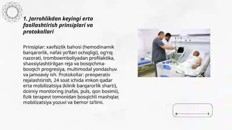 Jarrohlik bemorlarini reabilitatsiyasi va erta faollashtirish 3