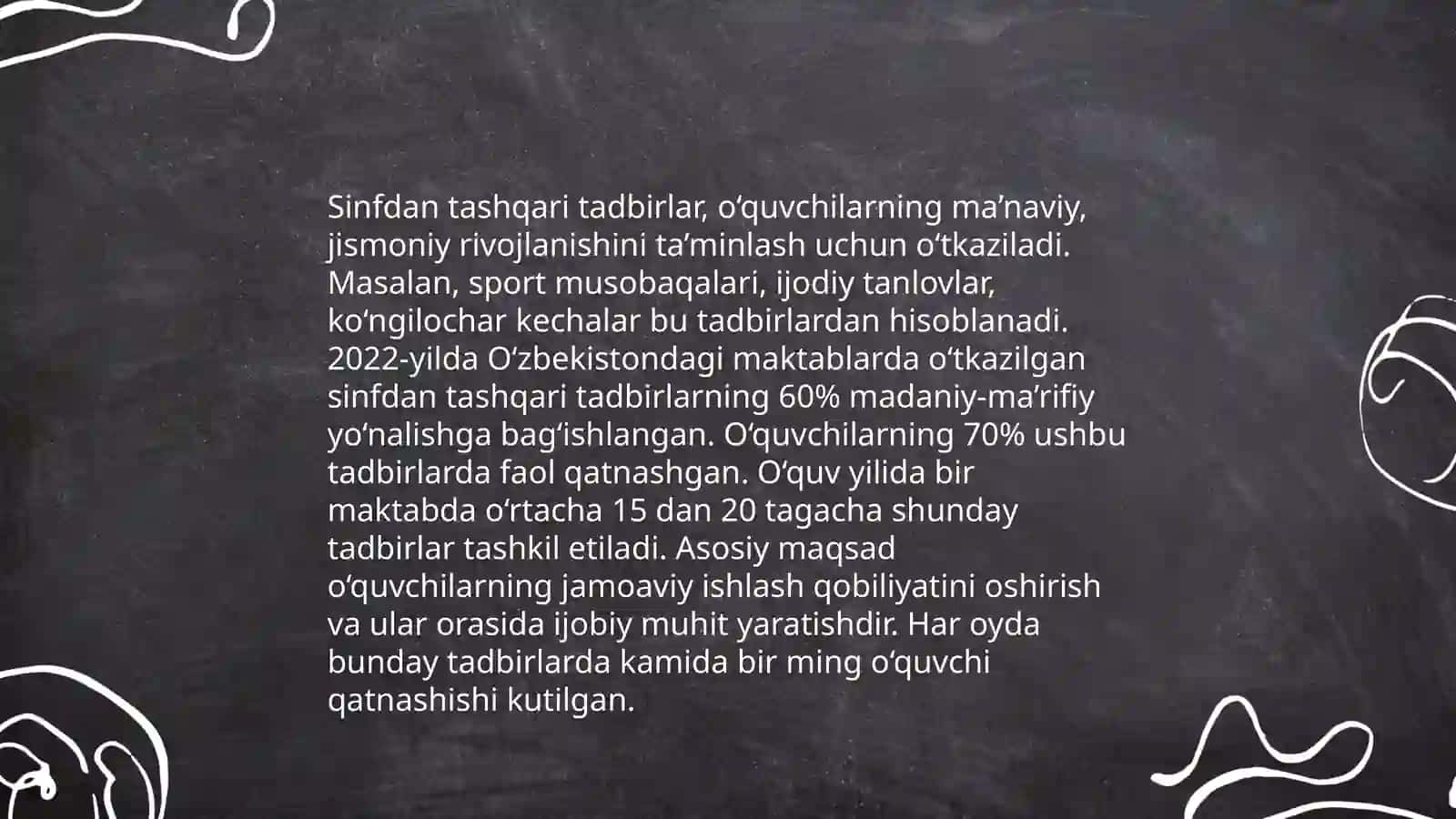 Sinfdan tashqari ishlar orqali õquvchilarnirivojlantirish 3