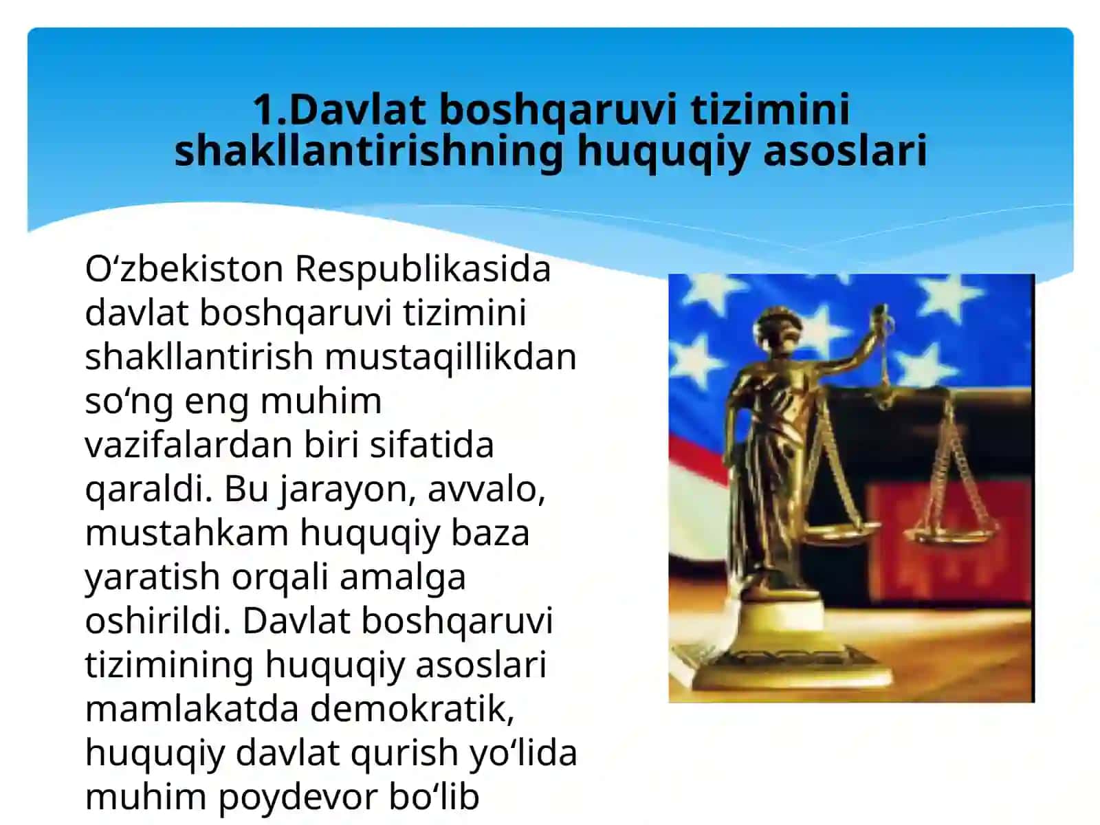 MUSTAQILLIK YILLARIDA DAVLAT BOSHQARUVI TIZIMIDA AMALGA OSHIRILGAN ISLOHOTLARtarix 3