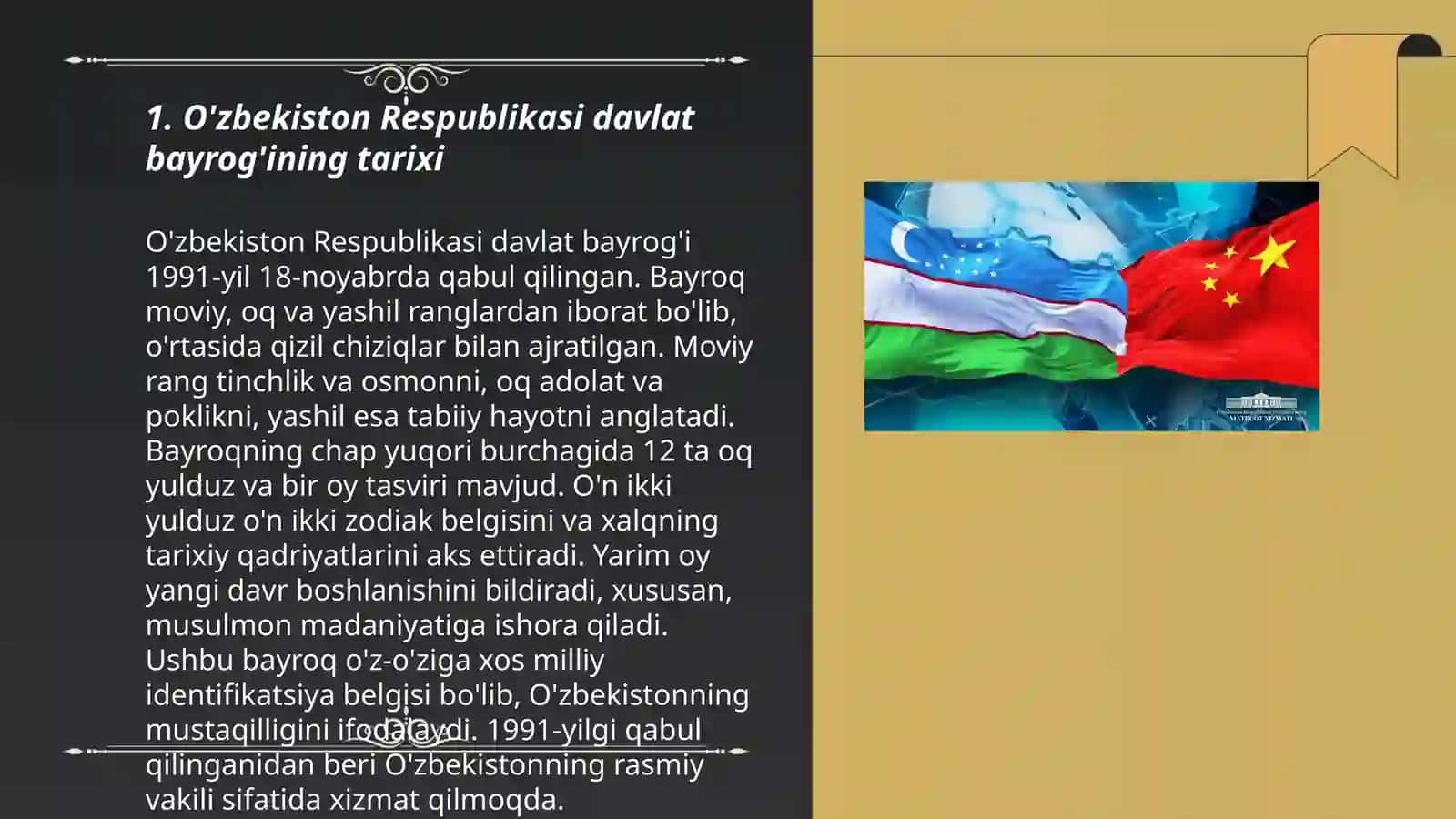 O'zbekiston Respublikasi davlat bayrog'i 3