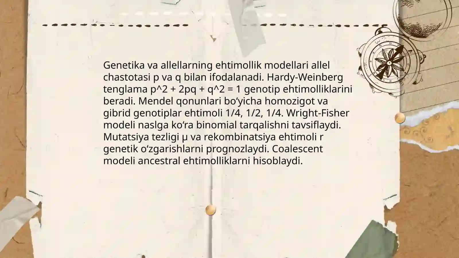 Genetika va Allellarning Ehtimollik Modellari 3