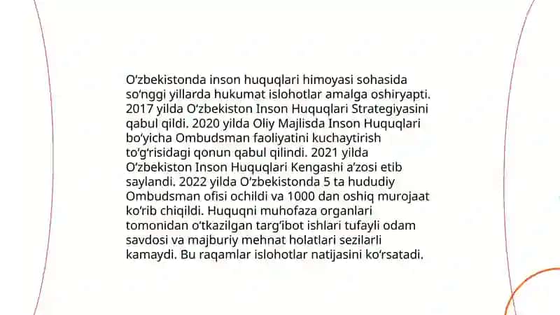 Yangi Oʻzbekistonda inson haq huquqlari va erkinliklarini kafolari 3