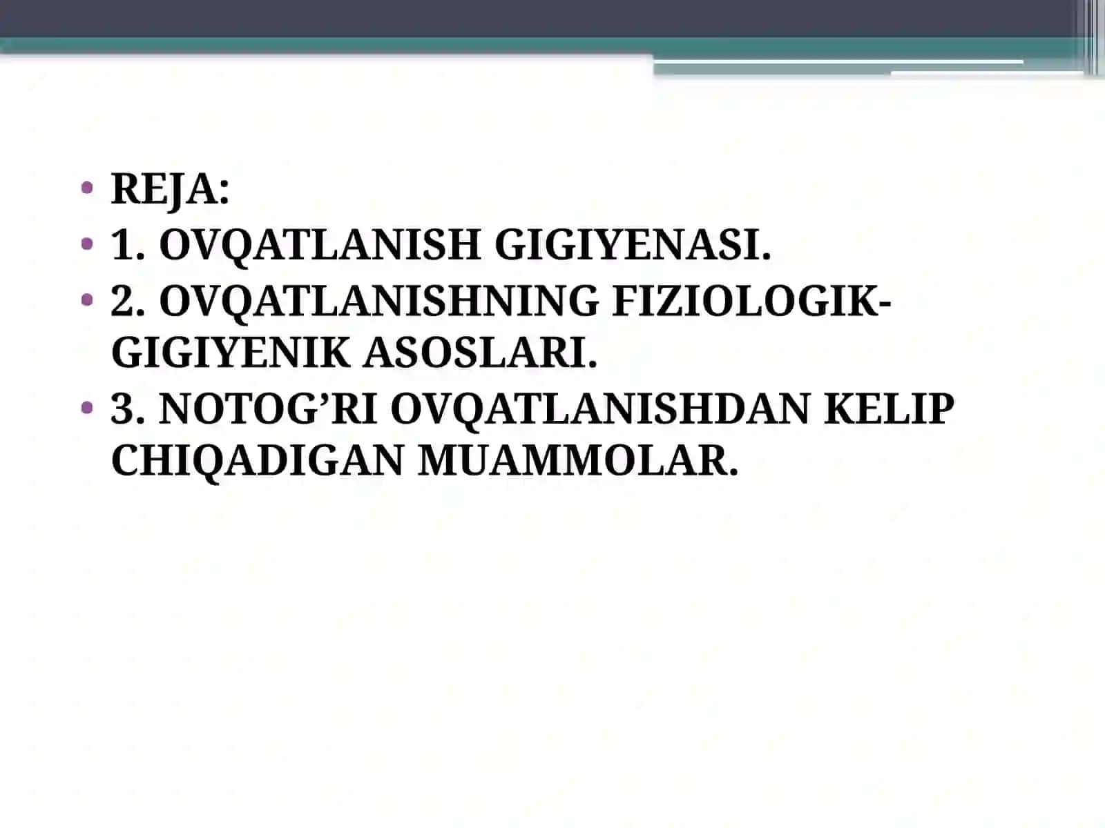 OVQATLANISHNING ADEKVATLIGINI TEKSHRISH VA BAHOLASH 3
