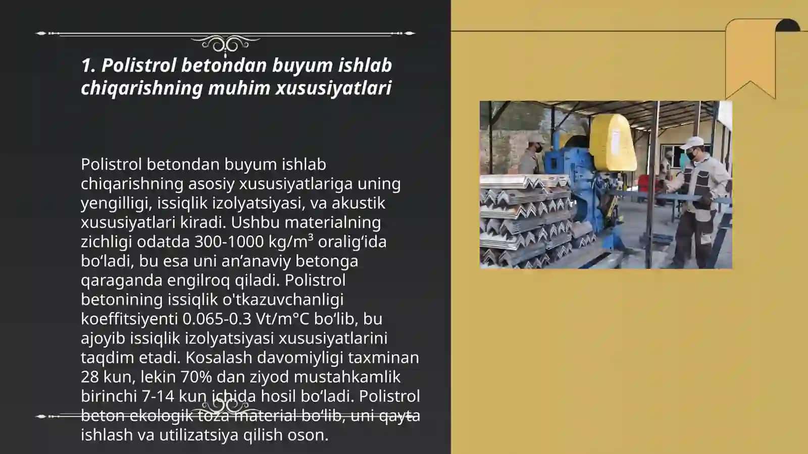 Polistrol beton buyumlarni ishlab chiqarish texnologiyasi 3