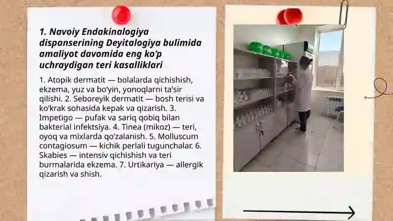 Navoiy Endakinalogiya dispanserining Deyitalogiya bulimida amaliyotimni utayapman 3