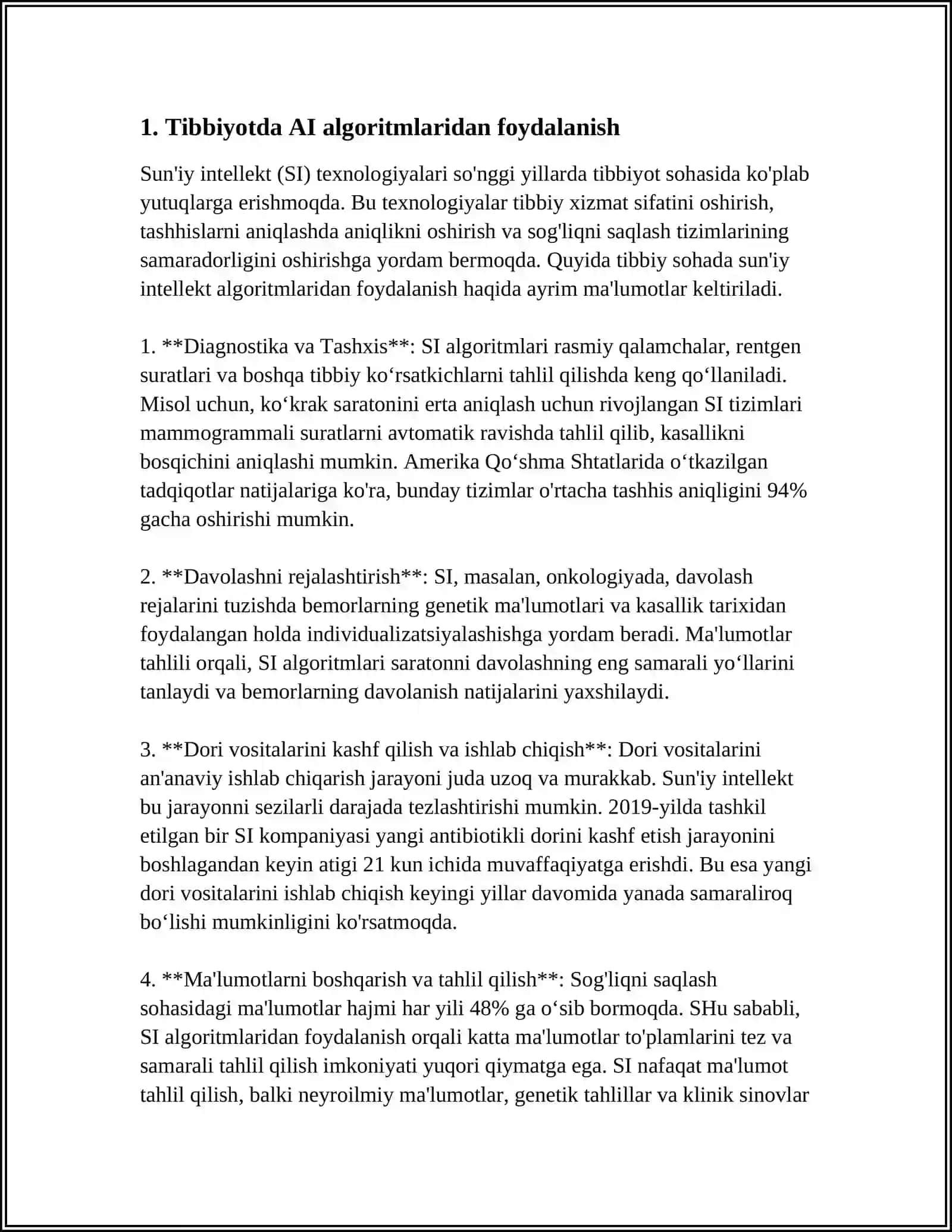TIBBIYOTDA ISHCHI O'RINLARINI AVTOMATLASHTIRISHDA VA TIBBIY MASALALARINI YECHISHDA AXBOROT TEXNOLOGIYALARI. DASTURIY TA'LIMOT 3