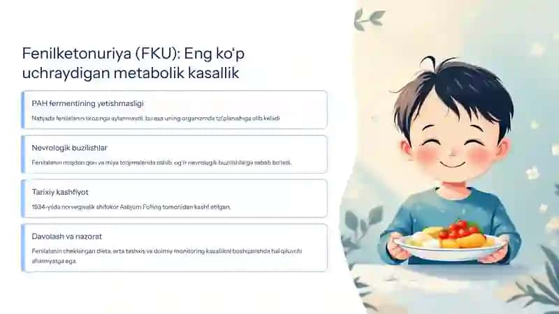 Aminokislotalar almashinuvi bilan kechuvchi kasalliklar (FKU, tirozinoz, sistinoz, gomosistinuriya, alkaptonuriya) 3
