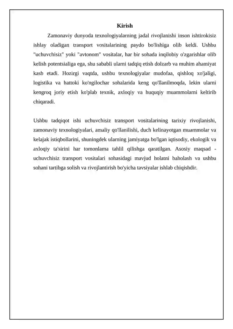 Hozirgi davrdagi odamsiz boshqariladigan mashinalar 3
