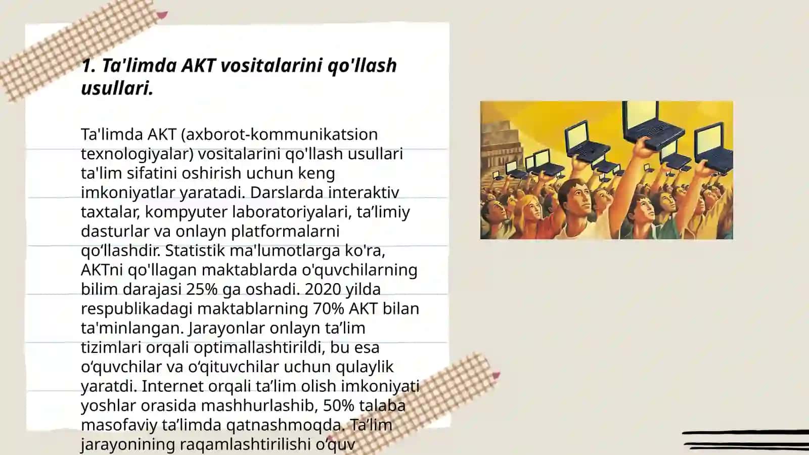 Ta'limda AKT ham interektiv texnologiyalardan foydalanish 3
