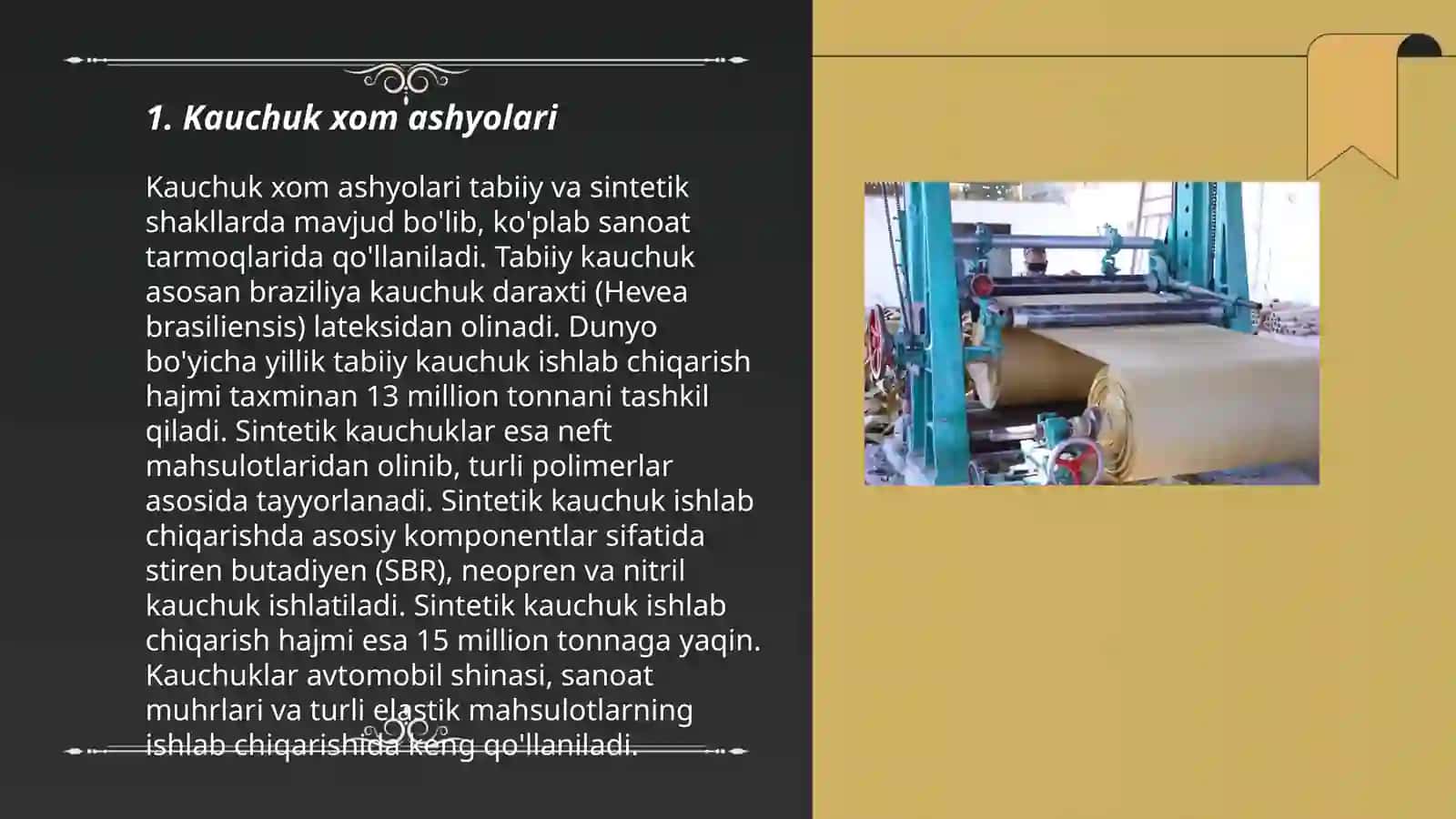 Kauchuk ishlab chiqarish texnologiyasi 3