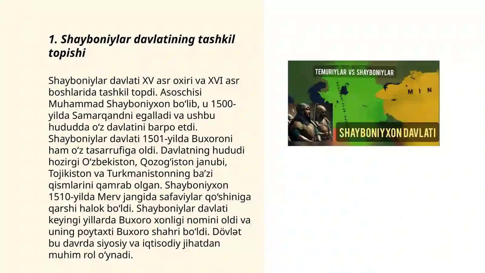 Shayboniylar davlati va huquqi tarixi 3