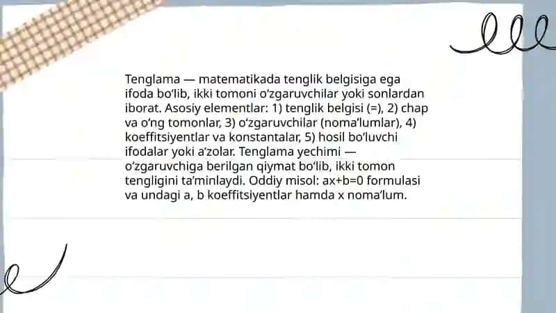 Tenglama 3