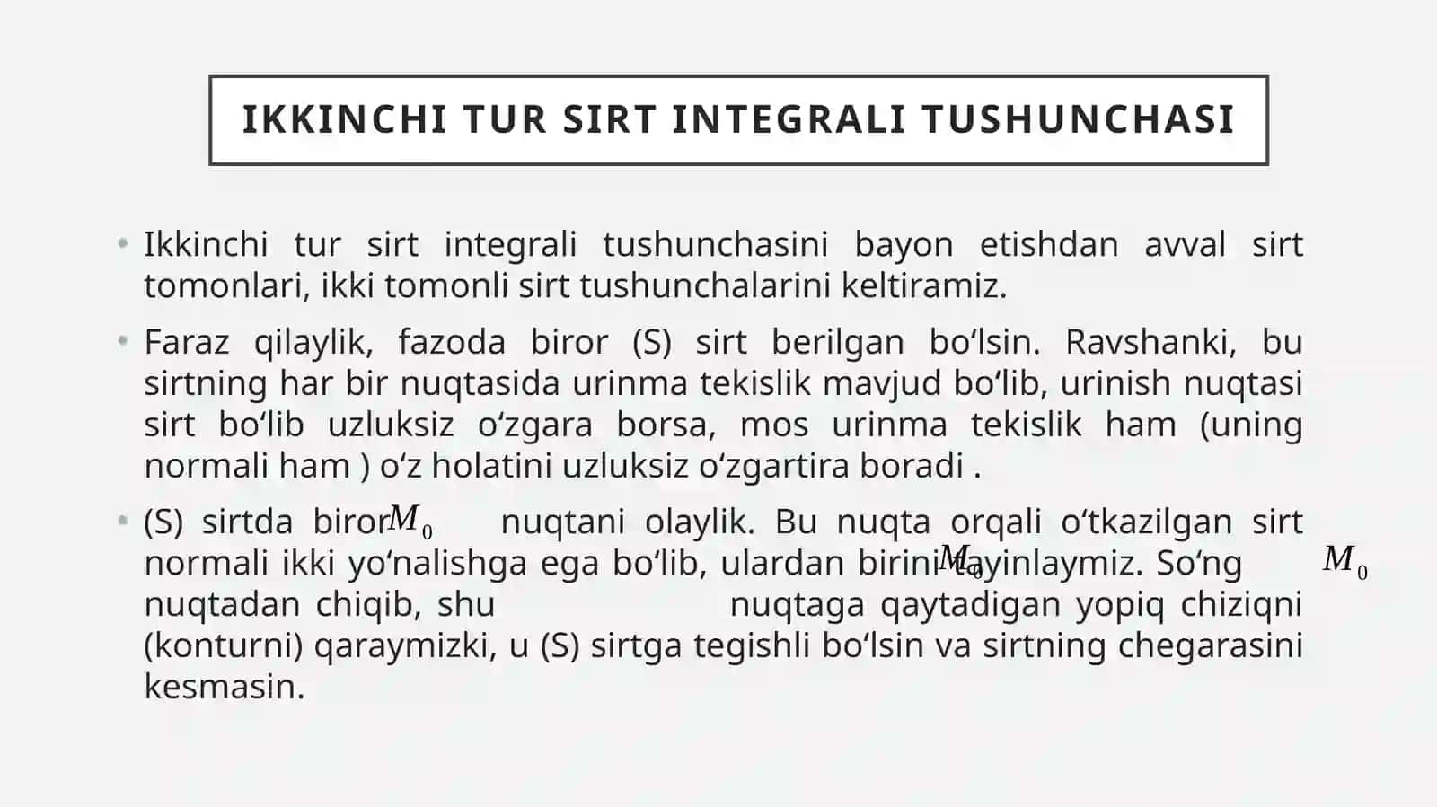 IKkinchi tur sirt integrali va hisoblash usullari 3